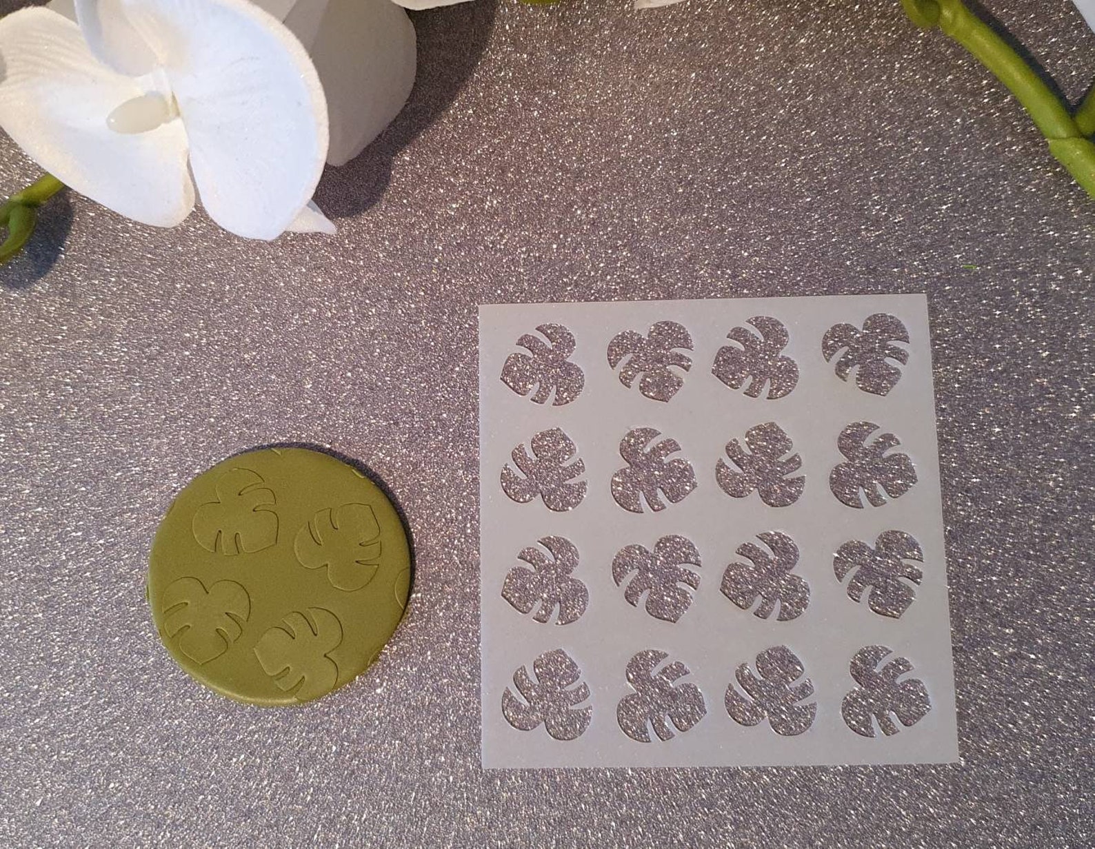 Monstera Leaf Clay Impression Stencil Etsy