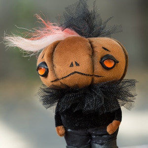 Art doll pumpkin head Halloween decor