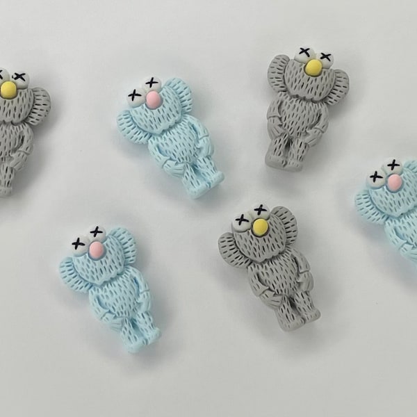 Blue & Gray Kawaii Kaws Charms Mix