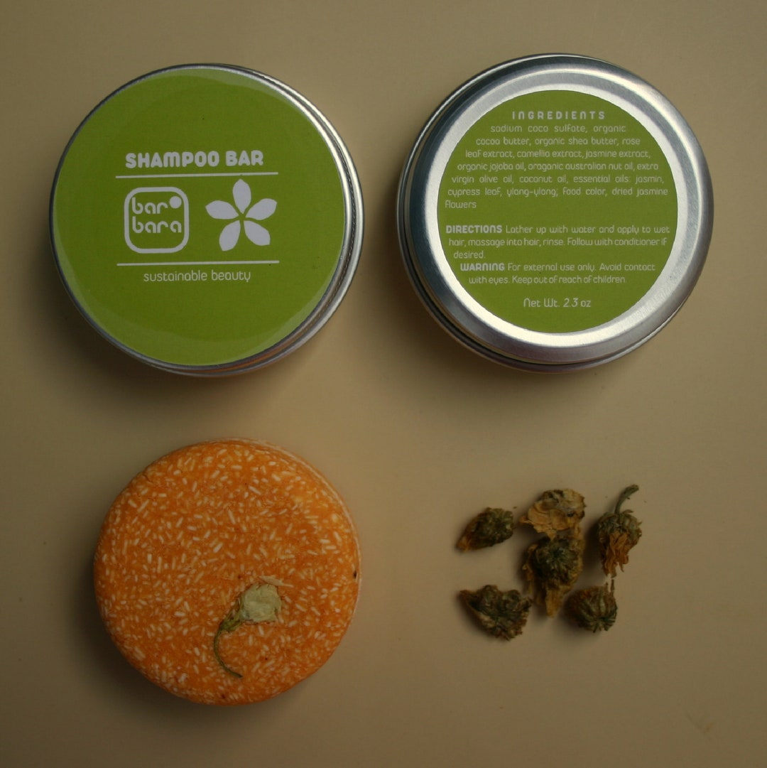 Jasmine SHAMPOO BAR in TIN Can Eco Zero Waste Sustainable No Plastic