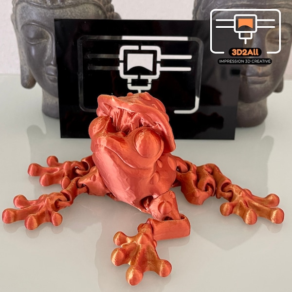 Grenouille des Champignons Figurine Articulée Jouet Flexible Jouet Fidget Décoration Impression 3D Haute Résolution en PLA