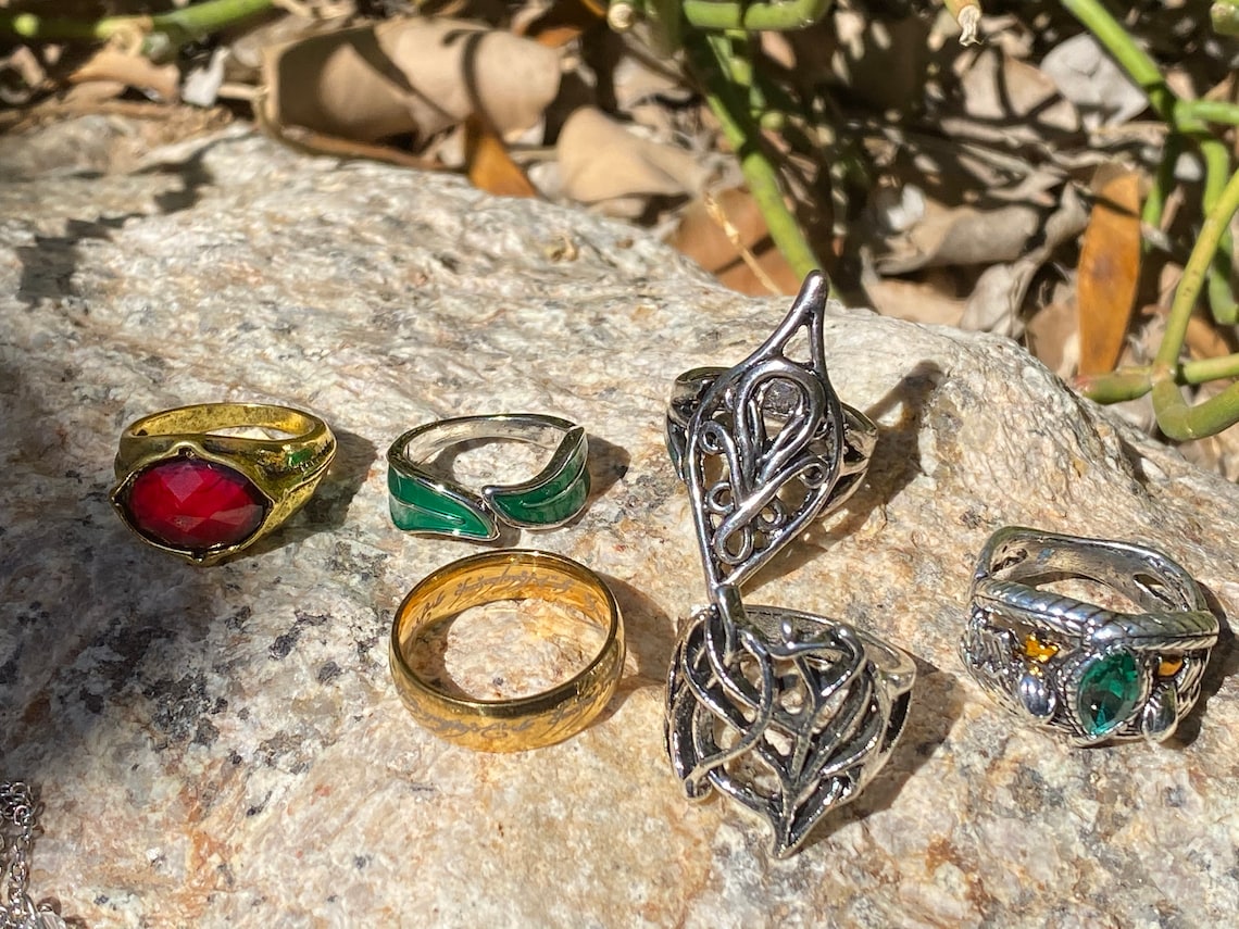 Lord of the Rings Elven Ring Lot of 8 Gift Set LOTR Hobbit Etsy