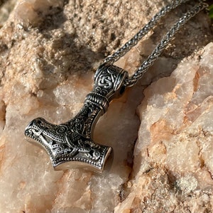 Mjollnir Thor’s Hammer | Hammer Pendant Necklace | Stainless Steel | Norse Mythology Inspired