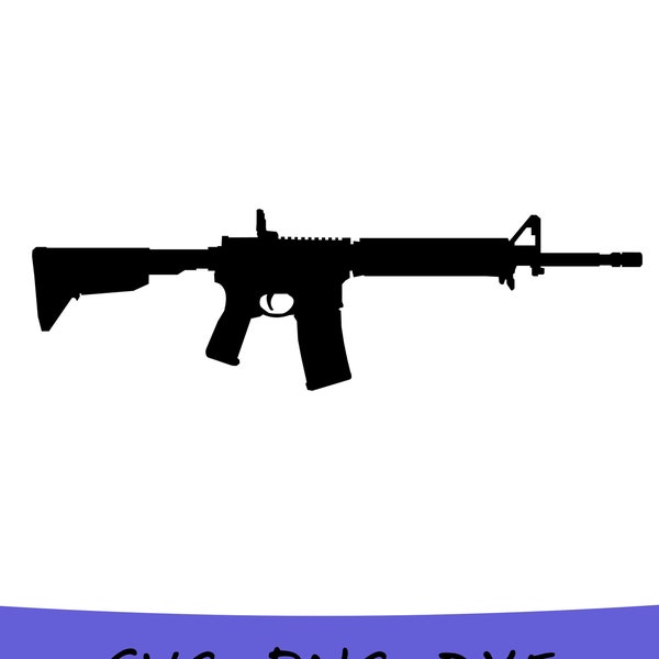 AR15 SVG, AR-15 SVG, Gun Svg, M-16 Svg, M-4 Svg, Gun Vector, Ar 15 Clip Art, Gun Clip Art, Weapon Svg, Rifle Svg, includes svg/png/dxf files