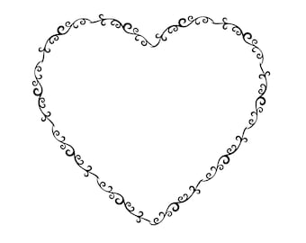 Herz, Basic Heart, Herz SVG, SchnörkelHerz SVG, Herz Schnörkel SVG, Valentinstag Herz SVG, enthält svg/png/dxf Dateien