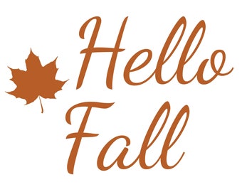 Hello Fall SVG, Hello Fall PNG, Hello Fall DXF, Hello Fall Svg Cricut File, Fall Door Sign Svg, Halloween Svg, Hello Fall Leaf Svg, Fall Svg