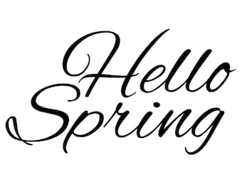 Hello Spring Fancy SVG, Easter SVG, Spring SVG, Hello Spring Clip Art, Spring Easter, Hello Spring Digital File, bevat svg/png/dxf bestanden