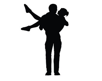 Süßes Paar SVG, Niedliche Paar Clip Art, Entzückendes Paar SVG, Süßes Paar Silhouette, Valentines Svg, enthält svg/png/dxf Dateien,