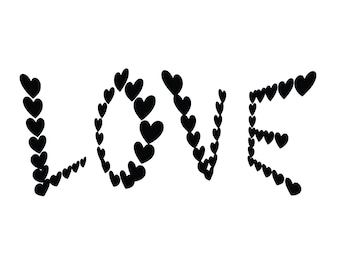 Love Svg, Love Heart, Love Spelled in Hearts Svg, Heart SVG, Heart PNG, Heart DXF, Valentinstag Hands Svg, enthält svg/png/dxf Dateien