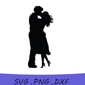 Kissing SVG, Kissing Clip Art, Kissing Clipart, Kissing Silhouette, Valentines Svg, Valentines Kissing Svg, includes svg/png/dxf files,