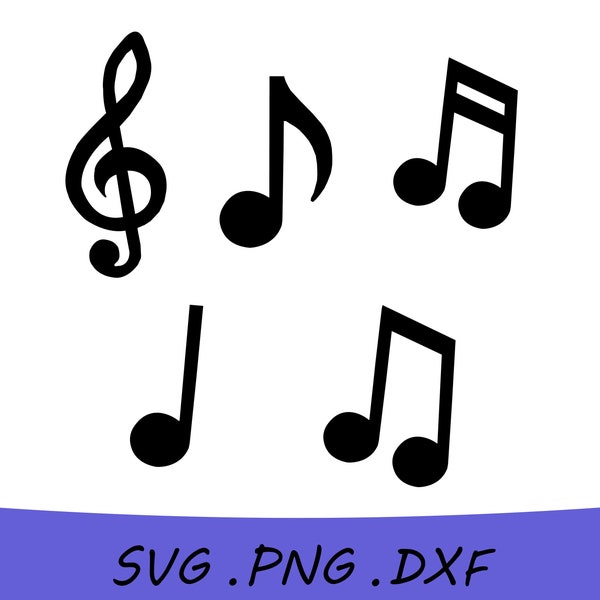 Music Notes SVG, Music Notes SVG Bundle, Music Notes PNG, Music Notes Clipart, Music Symbols Svg, Music Svg, includes svg/png/dxf files