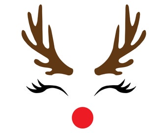 Girl Reindeer SVG, Rudolph SVG, Girl Rudolph Svg, Girl Rudolph Reindeer Svg, Reindeer, Reindeer SVG, Instant Digital Download, Reindeer Face