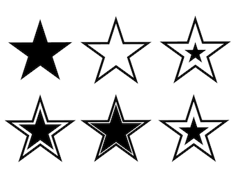 Star svg, Star Clipart, Star PNG, Star Cut Files, Star Silhouette, Star Outline, Double Star Png, Star Svg for Commercial Use, Cricut Cut