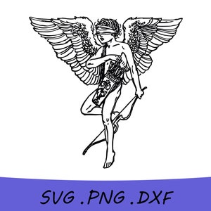 Cupid SVG, Cupid PNG, Cupid DXF, Valentine Svg, Valentines Day Svg, Cricut Cut File, Baby Cupid Svg, includes svg/png/dxf files