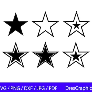 Star svg, Star Clipart, Star PNG, Star Cut Files, Star Silhouette, Star Outline, Double Star Png, Star Svg for Commercial Use, Cricut Cut