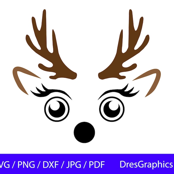 Reindeer Eyes Svg - Etsy