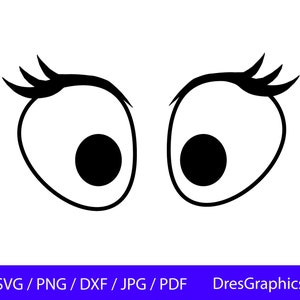 Cartoon Eyes SVG, Girl Eyes SVG, Comic Book Eyes SVG, Eye Lashes Svg, Girl Eyes Png, Girl Eyes Dxf, Girl Eyes Pdf, Eyes Jpg,