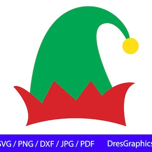 Elf Hat SVG, Elf SVG, Christmas SVG, Elf Hat Png, Elf Hat Dxf, Elf Hat Pdf, Elf Hat Jpg, Elf Svg File, Elf Head Hat Svg,