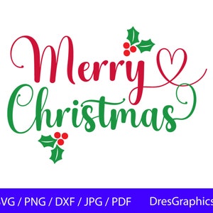 Merry Christmas SVG, Mistletoe SVG, Winter SVG, Snowflakes Svg, Christmas Svg, Holiday Svg, Merry Christmas Sign Svg, Holly Svg, Merry Svg