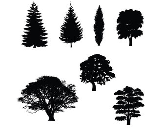 Tree SVG Bundle, Forest Trees Bundle, Tree SVG, Trees SVG, Pine Tree Svg, Tree Silhouette, Tree Vector Svg, Tree Png, Tree Cut File Svg