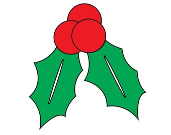 Mistletoe SVG, Christmas Holly SVG, Holly Berry SVG, Christmas Svg, Mistletoe Clipart, Kissing Svg, Christmas Kissing Plant Svg, Vector,