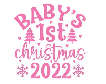 Baby First Christmas 2022 SVG, 1st Christmas SVG, 2022 Baby SVG, Instant Download, Onesie Christmas Svg, Christmas Baby Svg, Ornament Svg