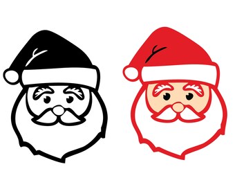 Santa SVG, Santa Face SVG, Santa Cut File, Christmas SVG, Santa Face Clipart, Santa Silhouette Svg, Santa Outline Svg, Santa Png, Santa Pdf