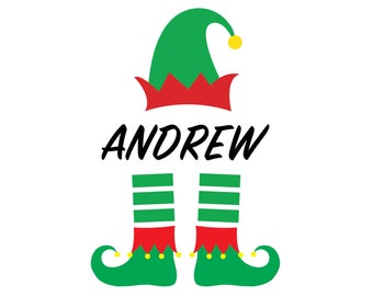 Elf SVG, Elf Instant Download, Elf Digital Download, Elf Split Name Frame, Christmas SVG, Cut File, Sublimation, Clip Art