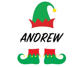 Elf SVG, Elf Split Name Frame SVG, Elf Name Frame Svg, Elf Png, Elf Shoe SVG, Elf Clipart, Elf Monogram Svg, Santa Svg,