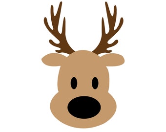 Reindeer SVG, Reindeer Clipart, Christmas SVG, Reindeer Face SVG, Cute Reindeer Svg, Reindeer Clipart, Deer Svg, Reindeer Face Svg