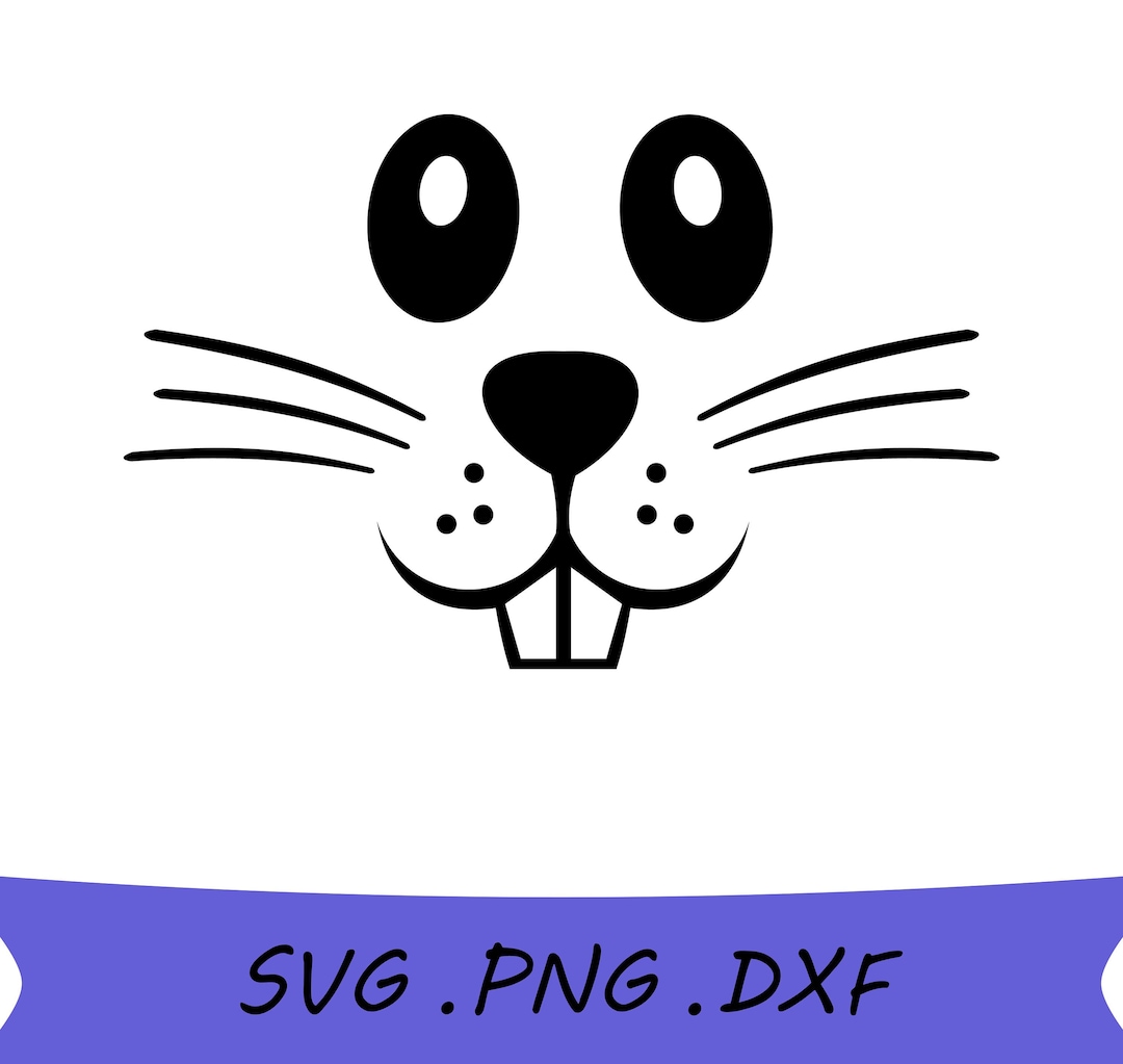 Bunny Face SVG, Rabbit Face SVG, Easter Bunny SVG, Bunny Face Digital ...