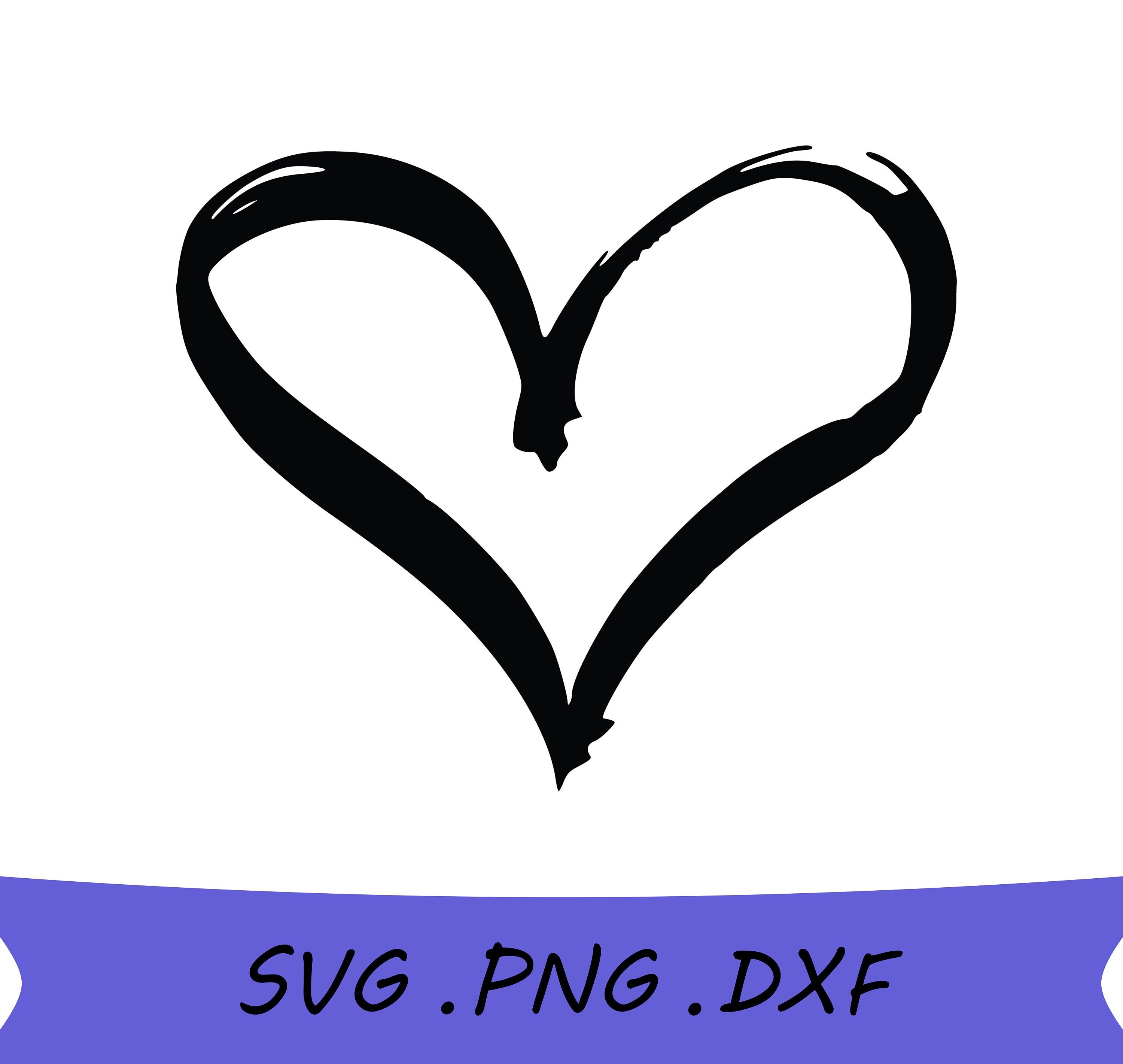 Materials Hand Drawn Heart svg Heart Png Digital Files Svg Dxf Eps Png ...