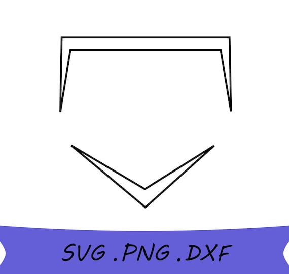 Home Plate Outline SVG Home Plate Svgsvg CLIPART Home Plate Etsy