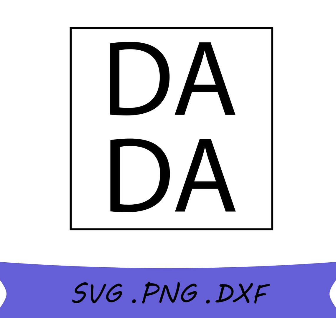 Dada SVG Dada with Square Frame Outline SVG Dad Square Frame | Etsy