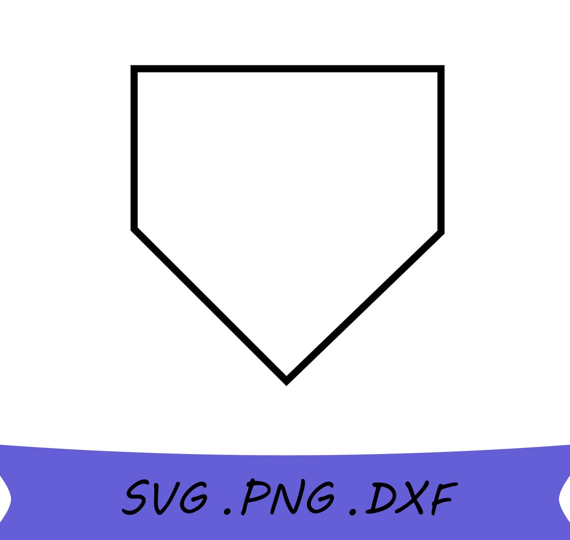 Home Plate Outline SVG Home Plate SVG Baseball SVG Softball Etsy