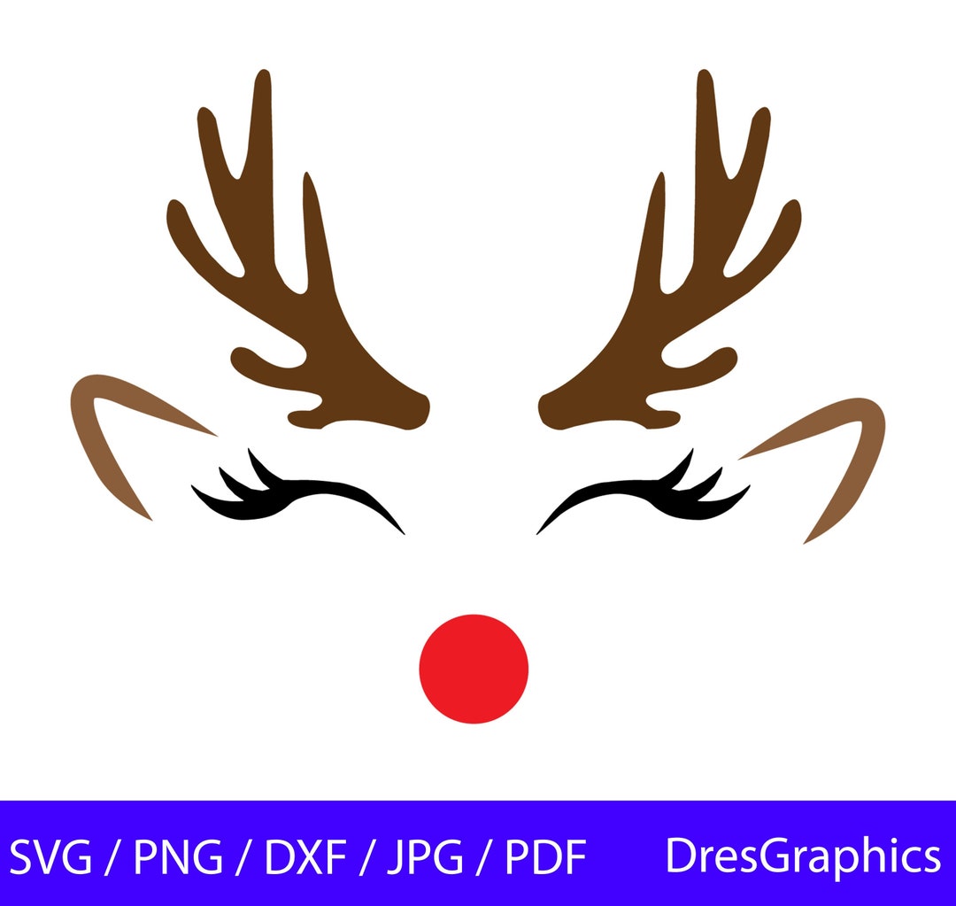 Distressed Rudolph Svg Girl Reindeer SVG, Rudolph SVG, Girl Rudolph Svg, Girl Rudolph Reindeer ...