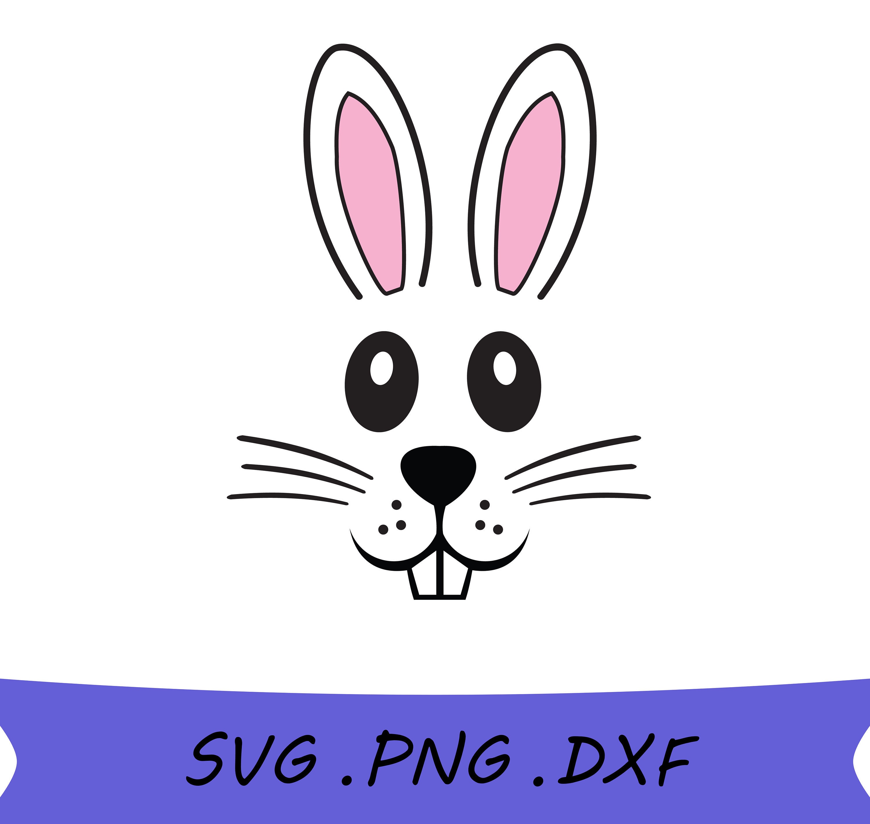 Bunny Face SVG Rabbit Face SVG Easter Bunny SVG Bunny Ears pic