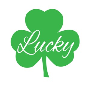 Lucky Shamrock SVG, St Patrick&#39;s Day SVG, Lucky SVG, svg Saint Patricks Day, Clover Svg, three Leaf Svg, includes svg/png/dxf files