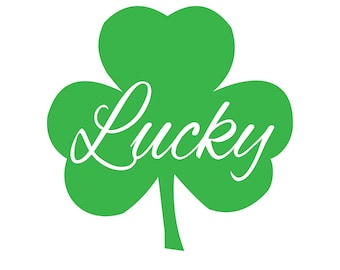 Lucky Shamrock SVG, St Patrick's Day SVG, Lucky SVG, svg Saint Patricks Day, Clover Svg, three Leaf Svg, includes svg/png/dxf files