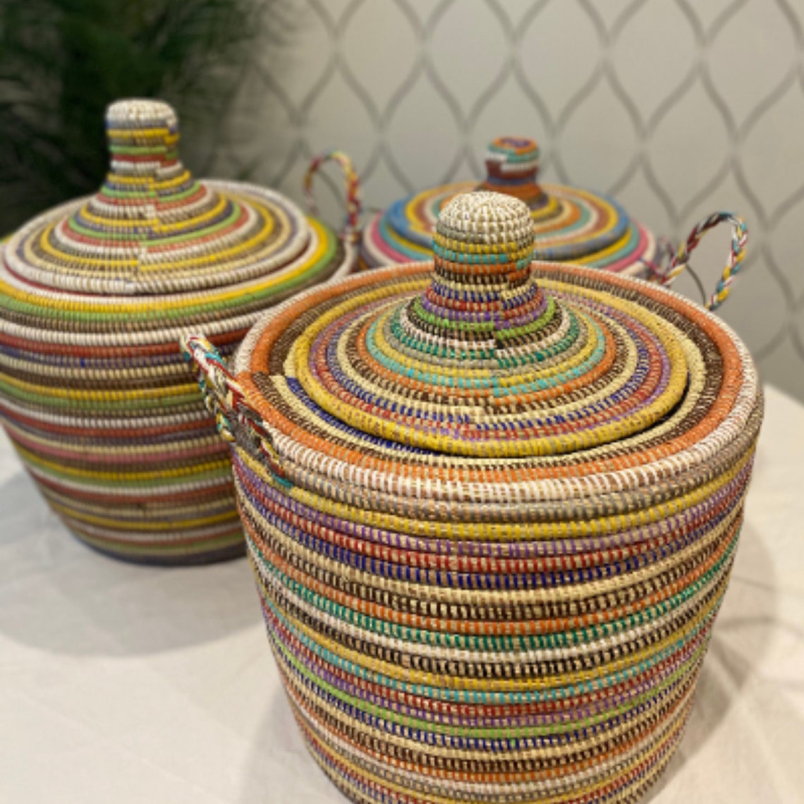 Multicolor Senegal Jumbo Basket Laundry Hamper Wicker Storage Etsy