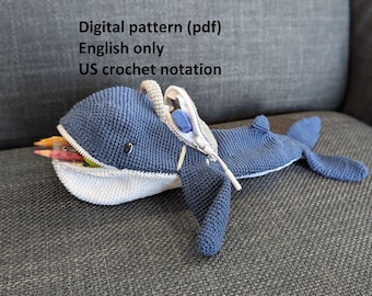 Whale Pencil Bag Crochet Pattern