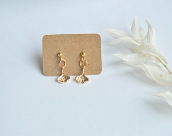 Ginko Leaf Earrings Gold