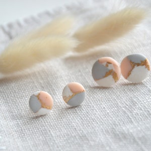 Earrings “Valeria” marble stud earrings polymer clay