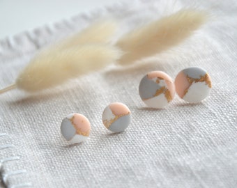 Earrings “Valeria”Marble Stud Earrings Polymer Clay