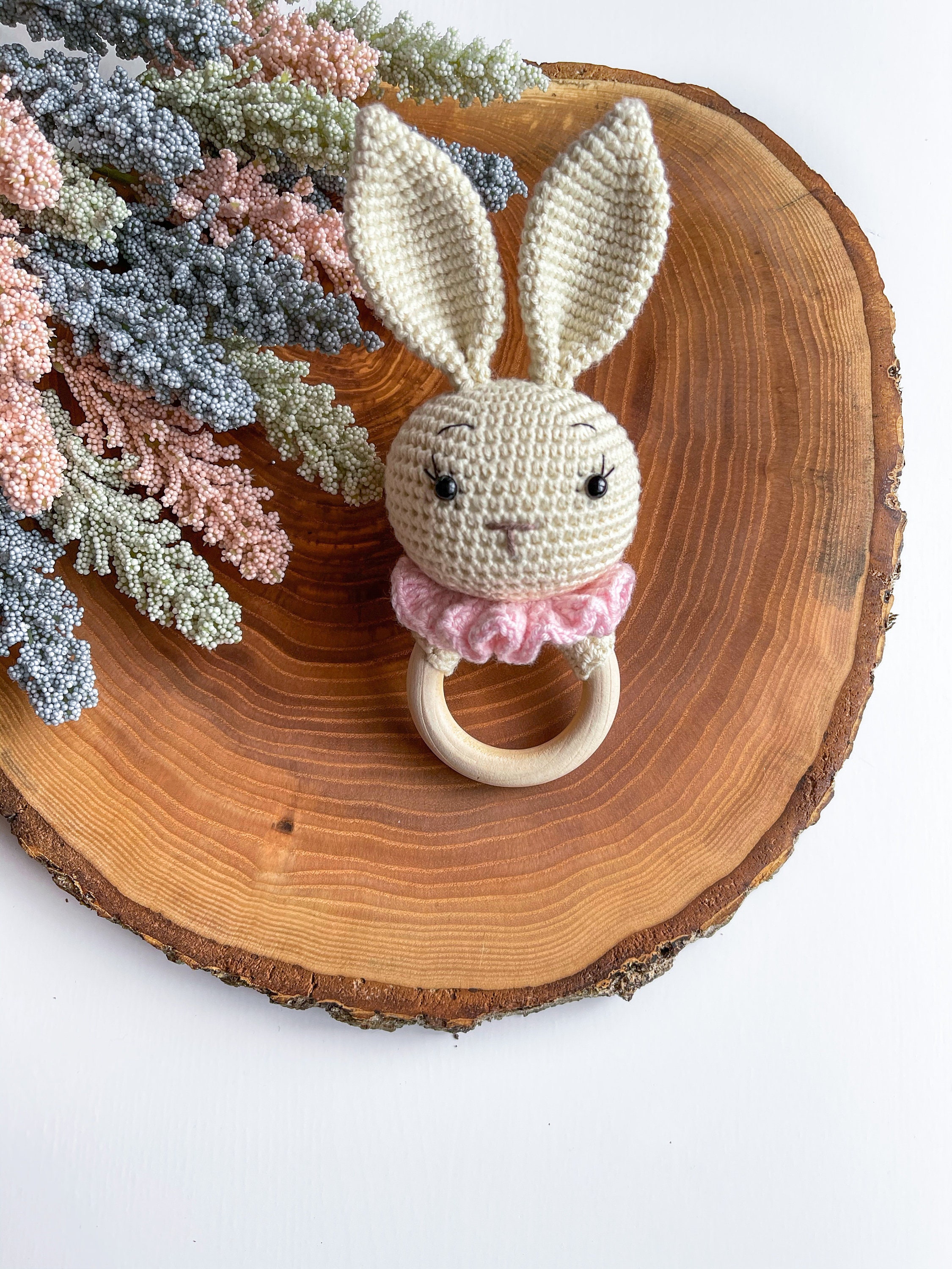Bunny Rattle Set 2 in 1 Crochet Pattern PDF, Teether Ring, Crochet ...