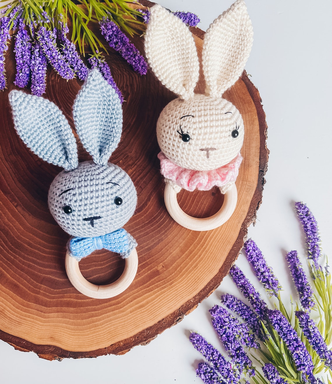 Bunny Rattle Set 2 in 1 Crochet Pattern PDF, Teether Ring, Crochet ...