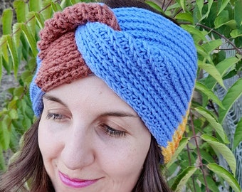 Handknitted Headband, Colorful Handcrafted Headband, Ladies Ear Warmer