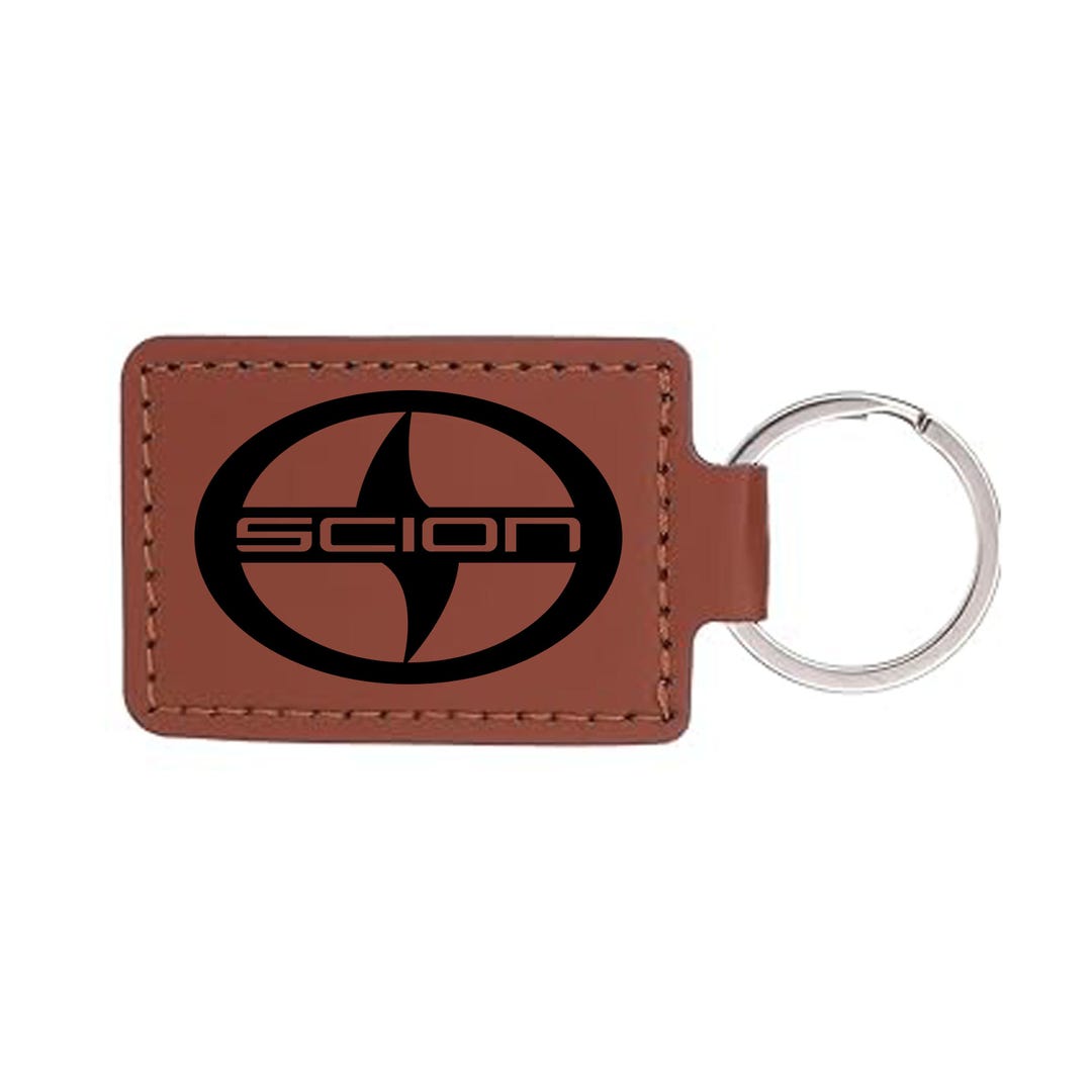 Scion Logo Laser Engraved Rectangular Vegan Leather Keychain Father’s ...