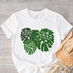 Monstera Plant Shirt, Plant Mom Shirt, Monstera Deliciosa Leaf Gardening Unisex Tshirt