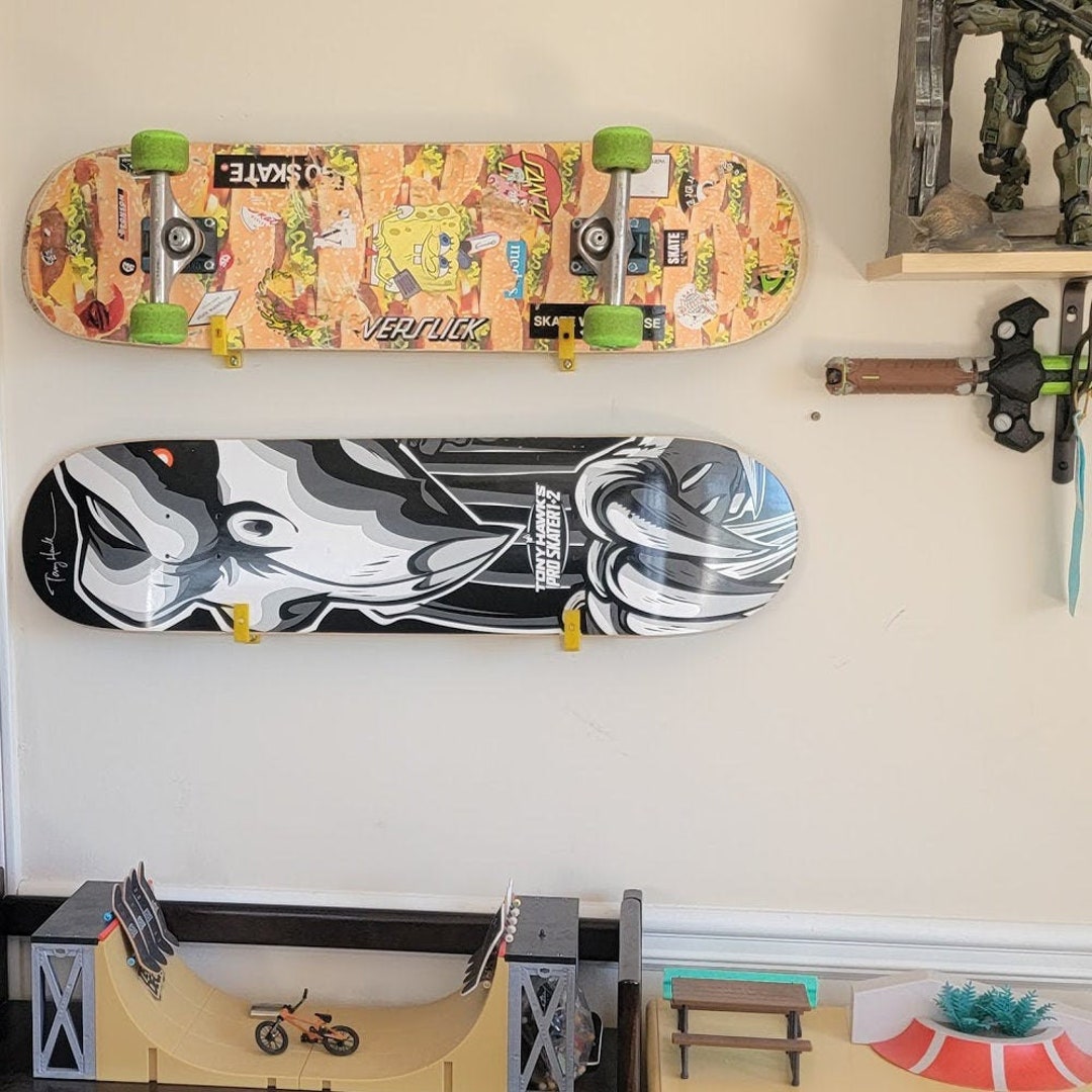 Skateboard Wall Mount 3D Printed With Stickers Etsy